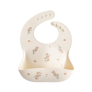 Mushie Silicone Bib - Pink Flowers